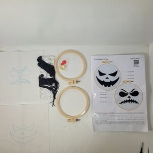 Halloween Embroidery DIY Kit with Hoops